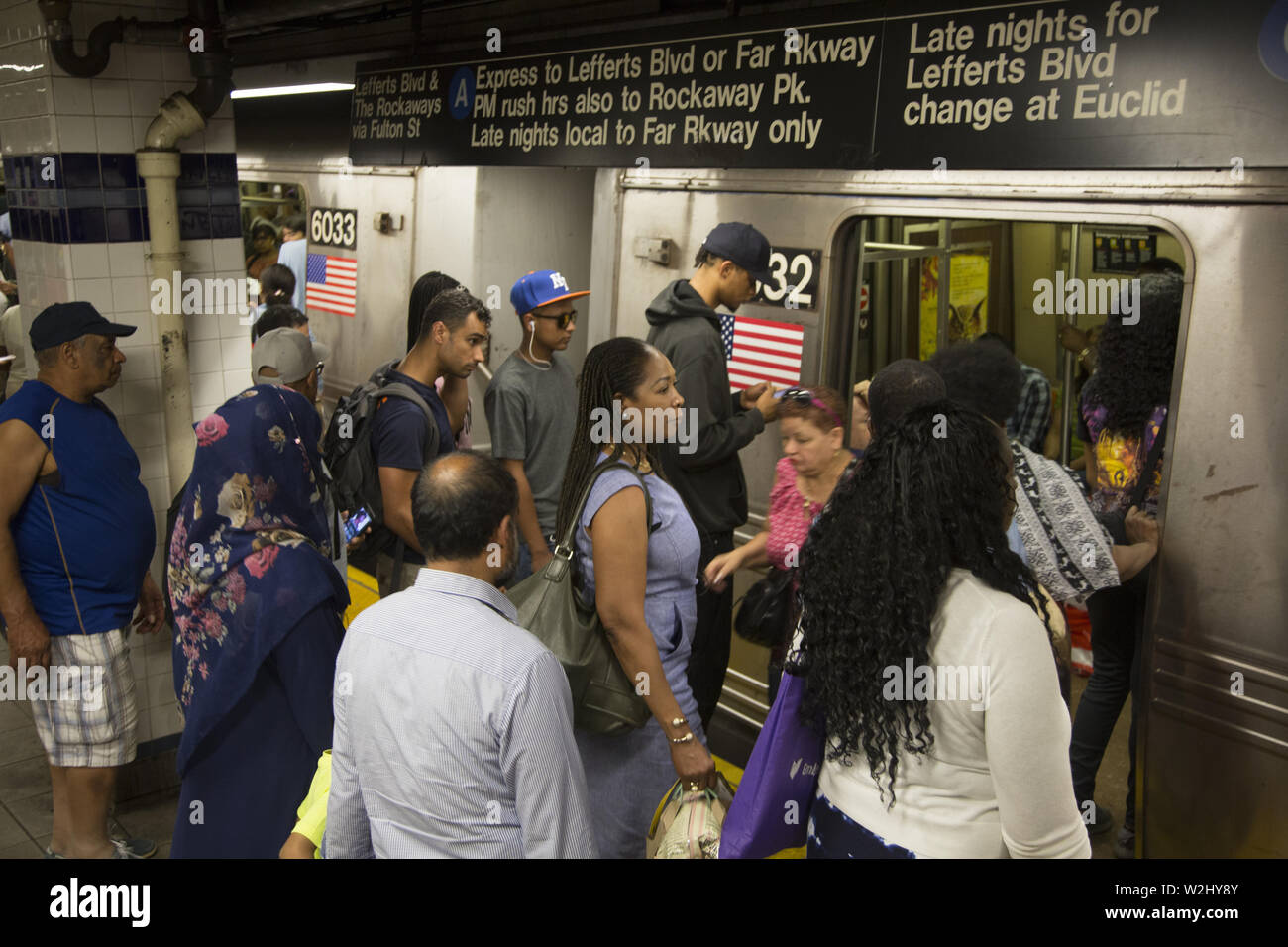On the platform at the Jay Street/Metrotech subway station in downtown