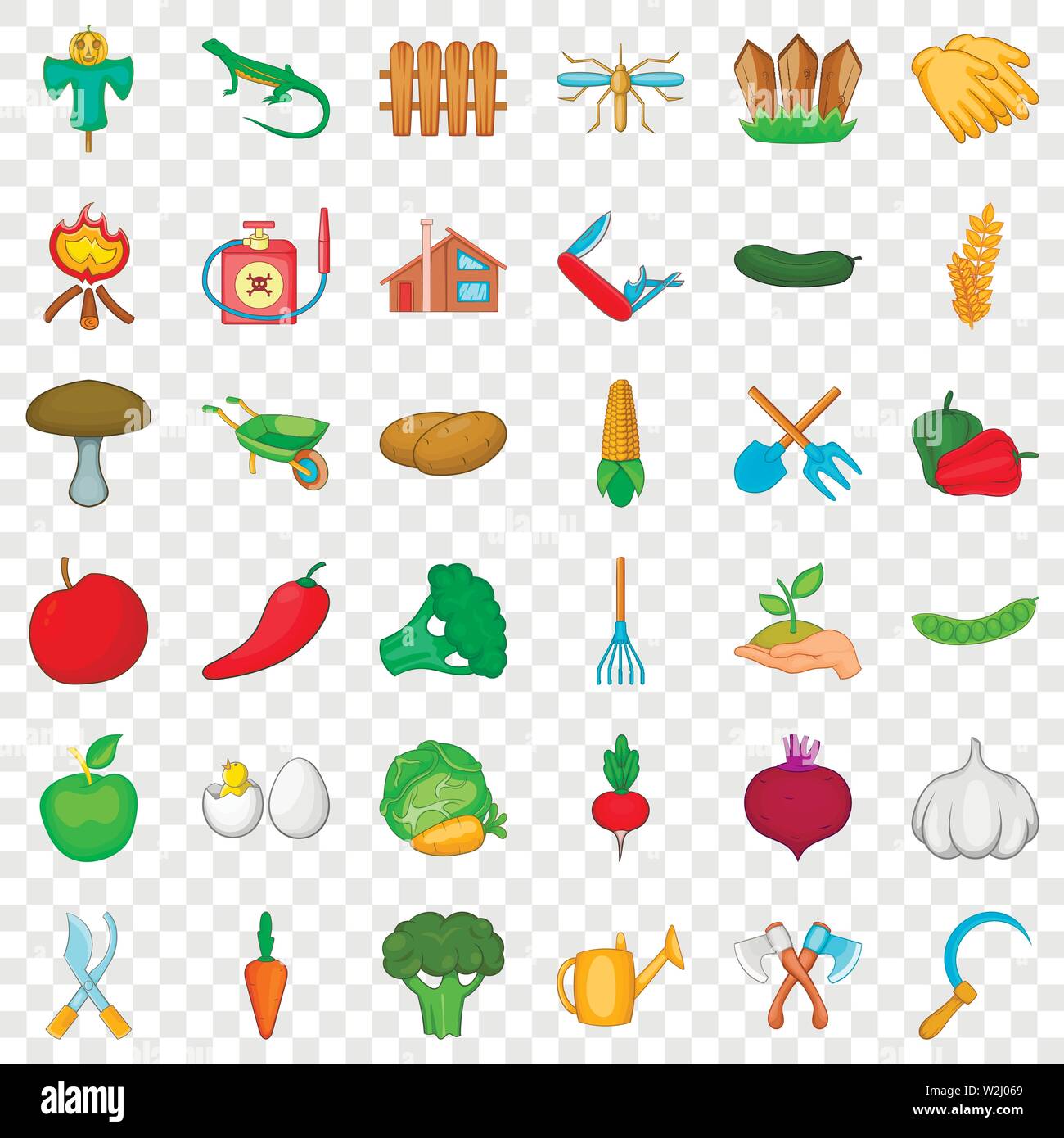 Nature icons set, cartoon style Stock Vector Image & Art - Alamy