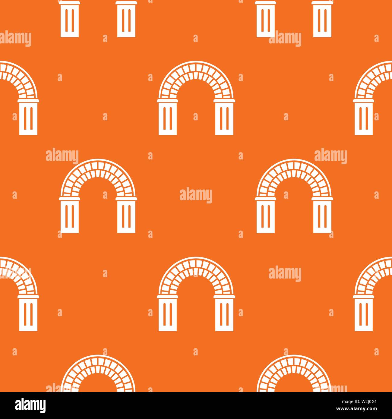 Window arch pattern vector orange Stock Vector
