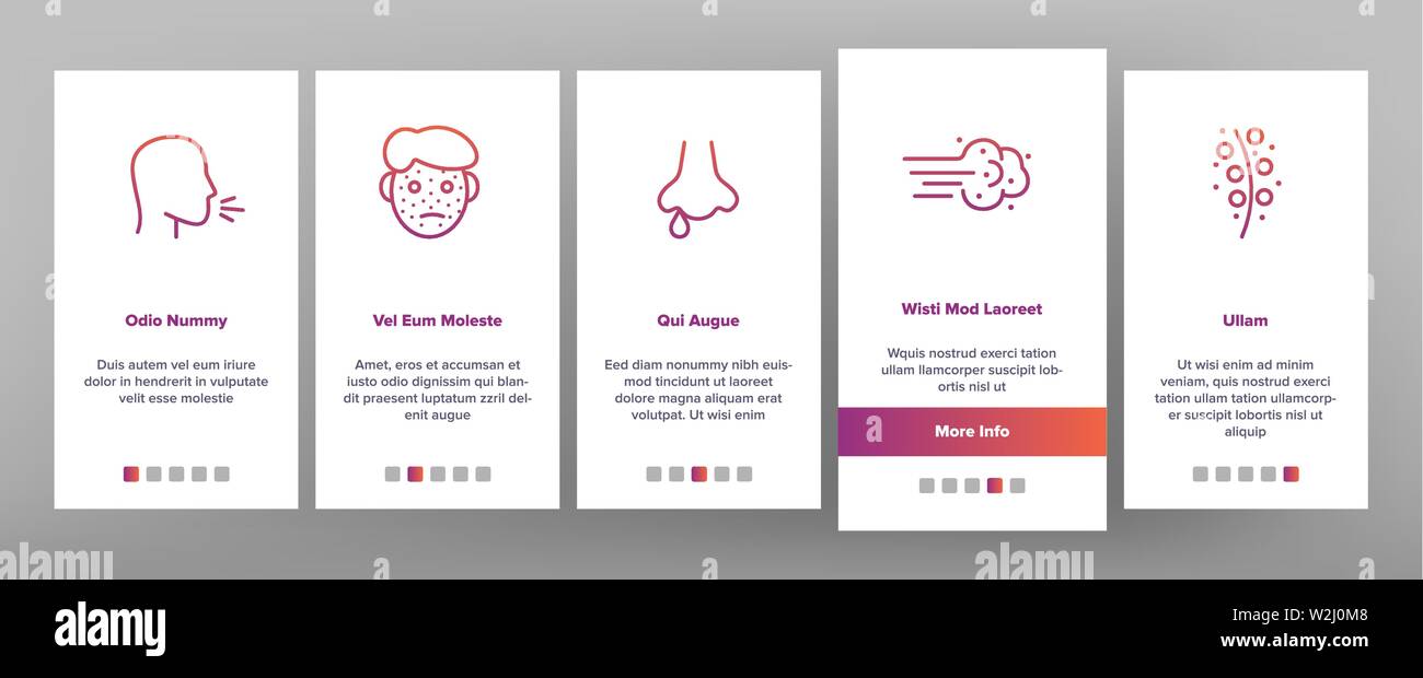 Pollen Allergy Symptoms Vector Onboarding Stock Vector Image & Art Alamy