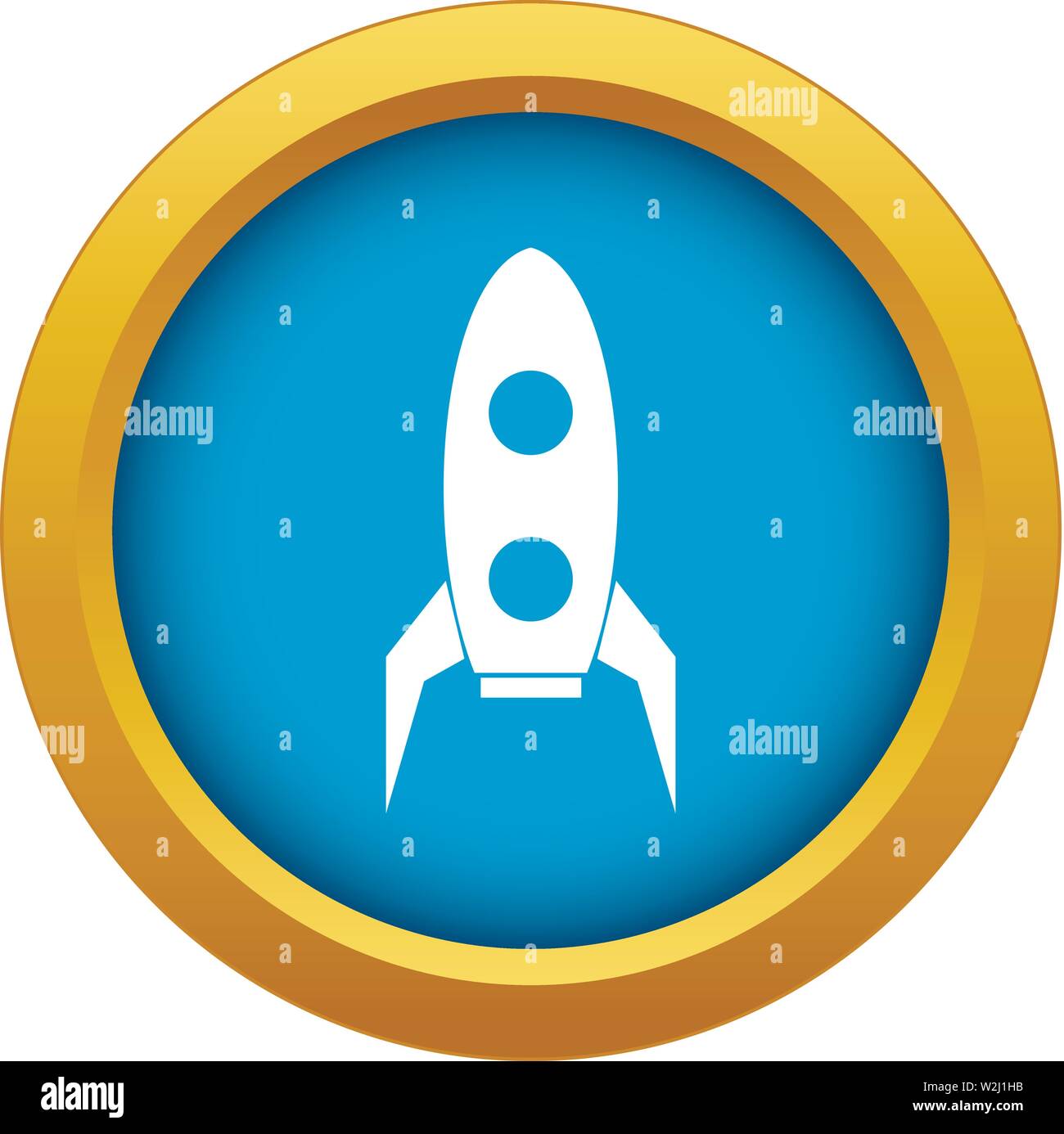 Rocket icon blue vector isolated Stock Vector Image & Art - Alamy