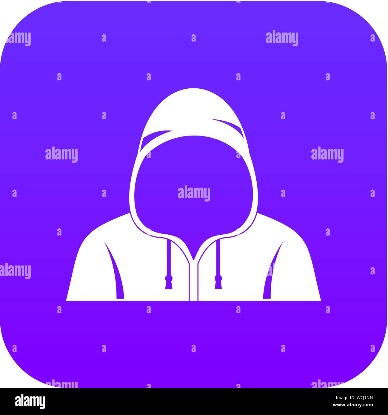 Hood icon digital purple Stock Vector