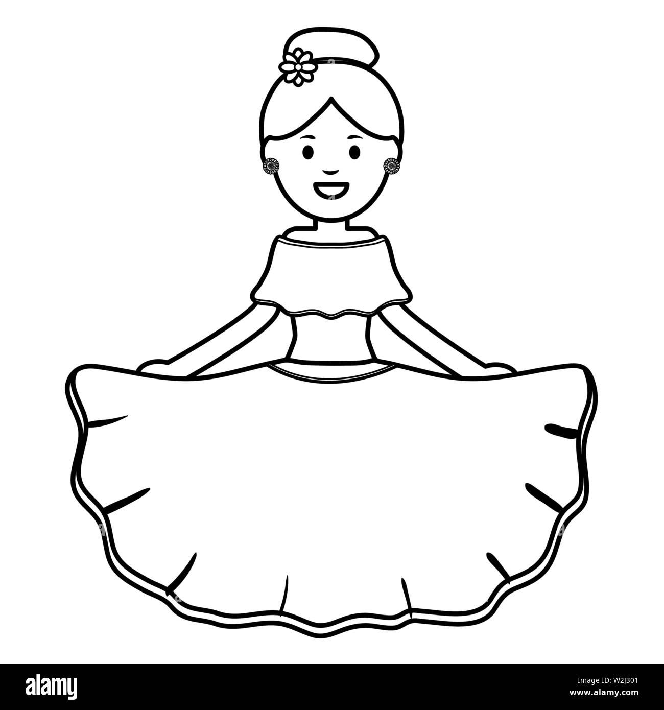 beautiful mexican woman character vector illustration design Stock ...