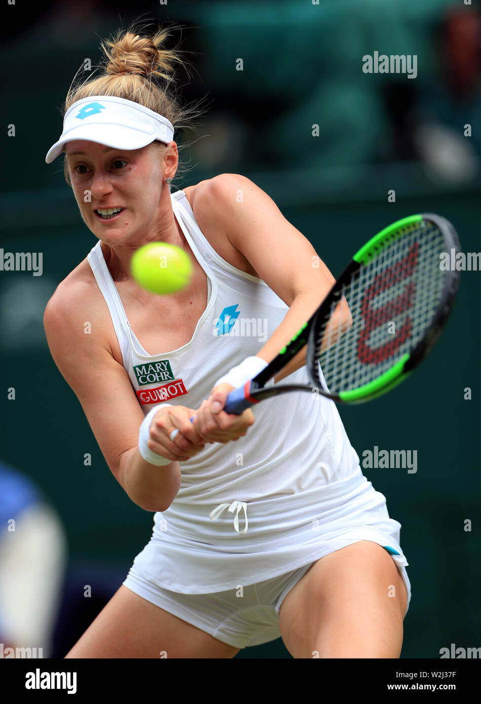 Alison Riske in action on day eight of the Wimbledon Championships at the  All England Lawn tennis and Croquet Club, Wimbledon Stock Photo - Alamy