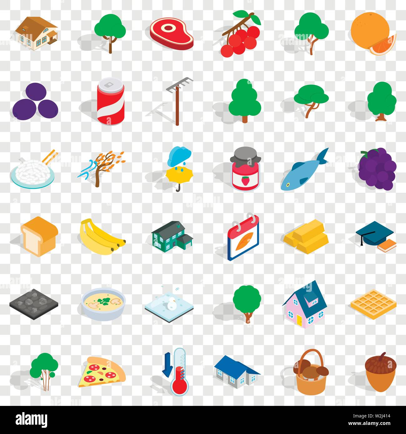 Calendar icons set, isometric style Stock Vector