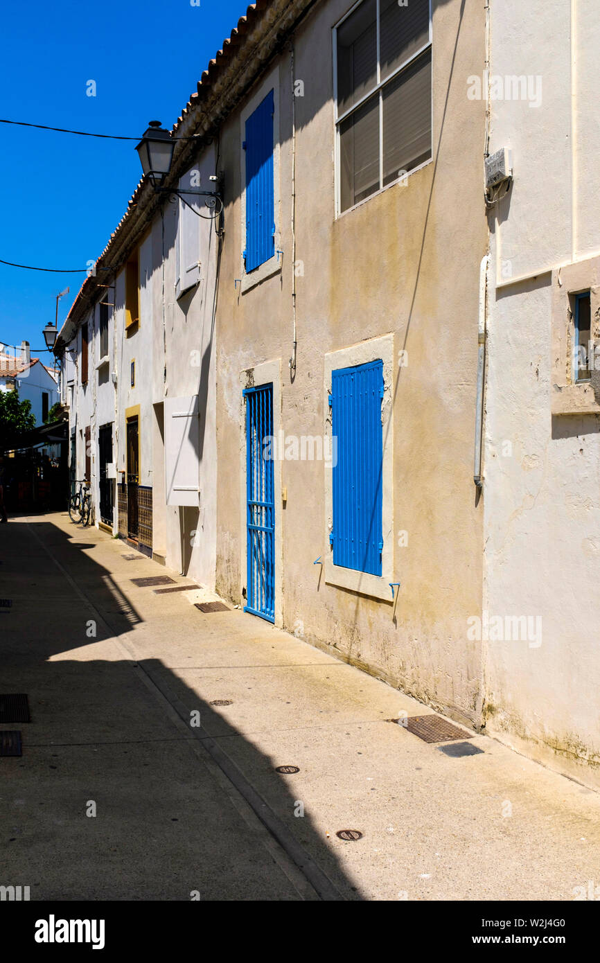 Provence traditional houses in SaintesMariesdelaMer, Capital of the