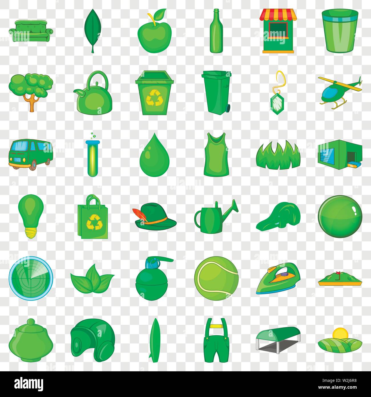 Ecology icons set, cartoon style Stock Vector Image & Art - Alamy