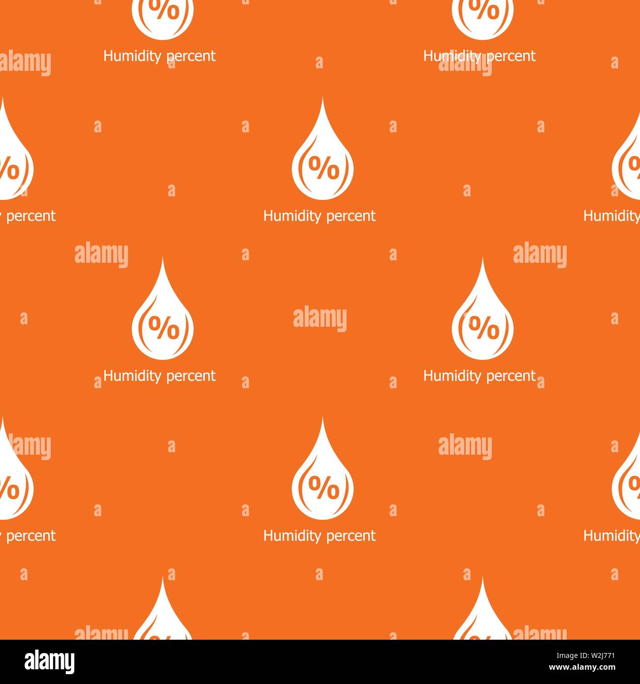 Humidity percent pattern vector orange Stock Vector