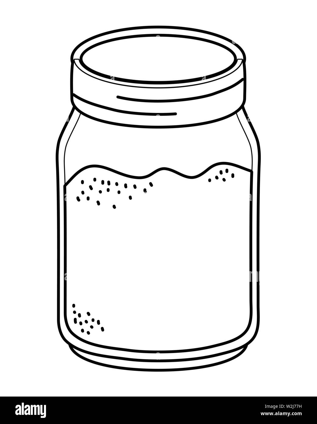 glass mason jar with earth inside cartoon vector illustration graphic design Stock Vector