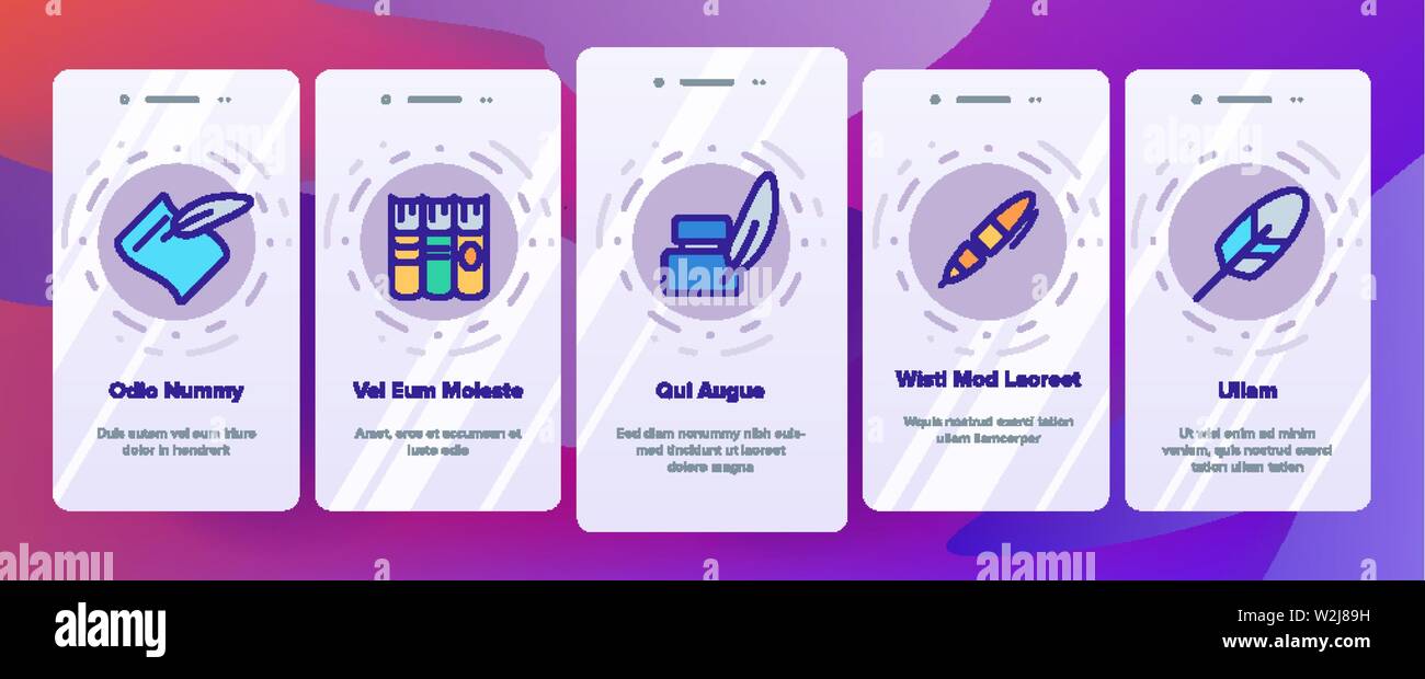 Literacy Linear Vector Onboarding Stock Vector Image & Art - Alamy