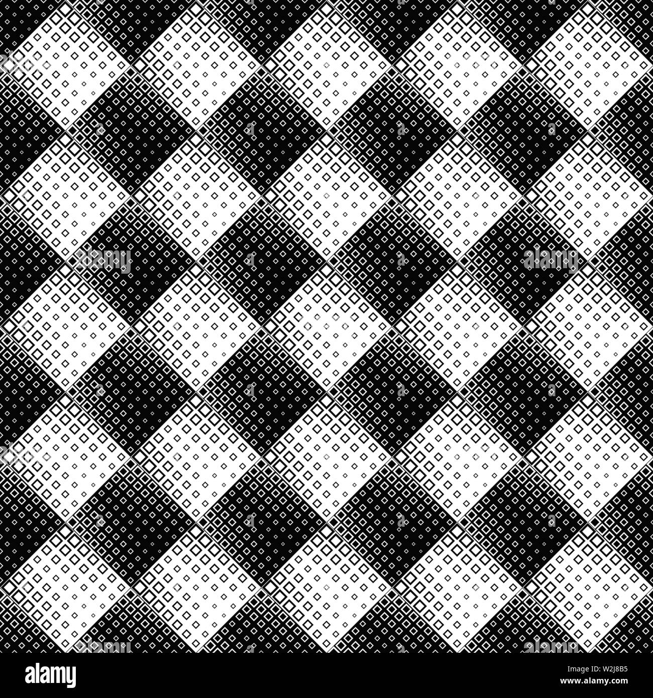 Monochrome diagonal square pattern background - black and white