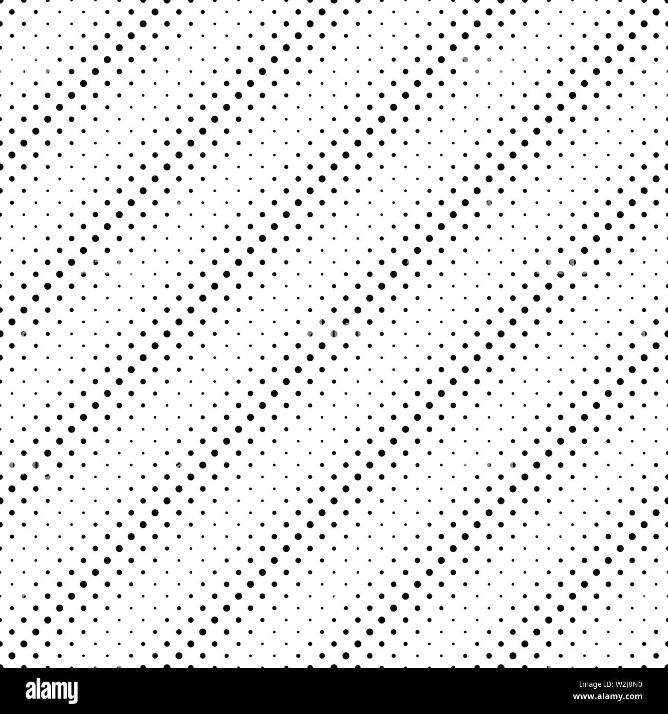 Seamless circle pattern background - black and white abstract vector graphic from dots Stock Vector