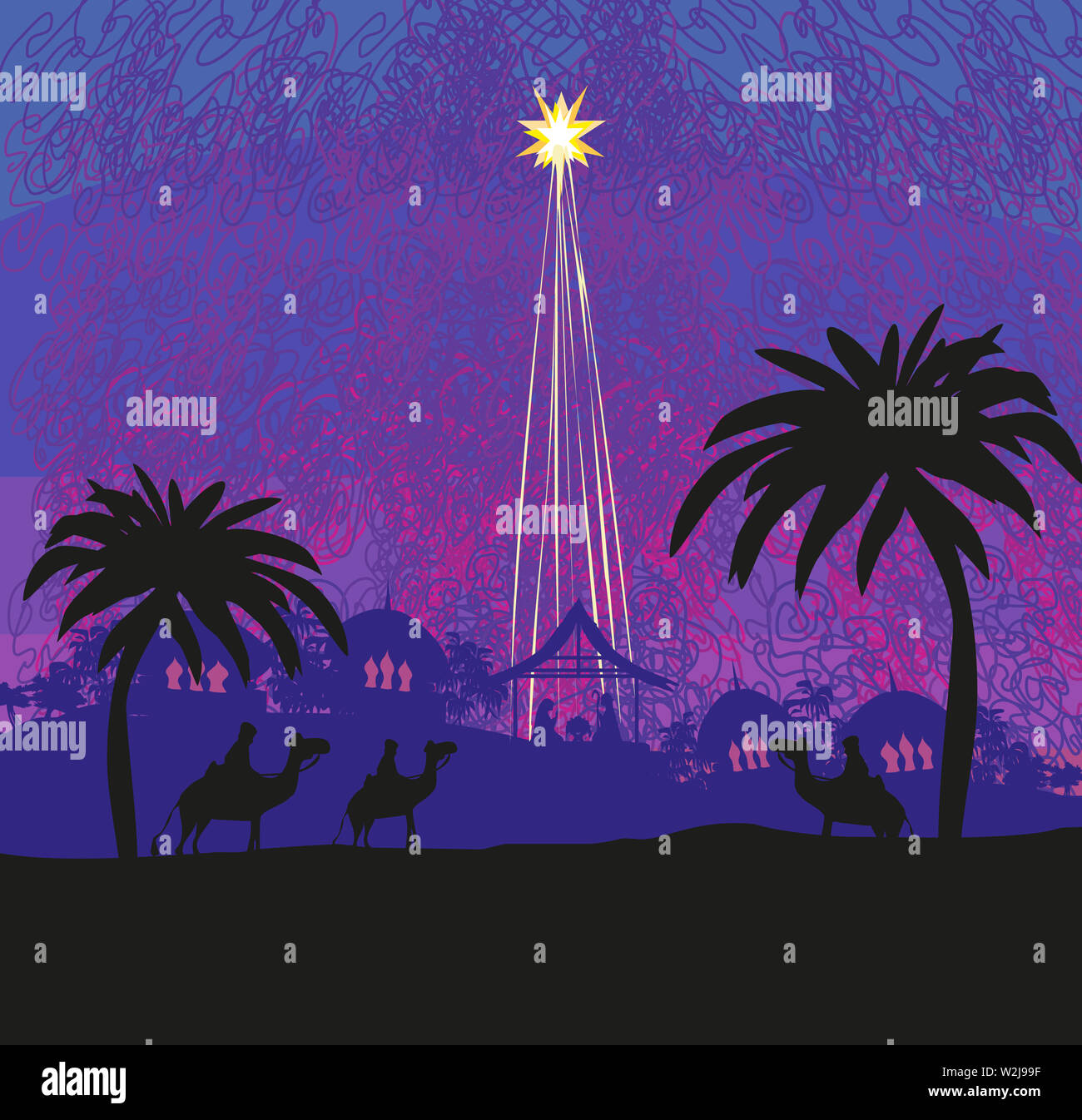 Biblical scene birth of Jesus in Bethlehem Stock Photo Alamy