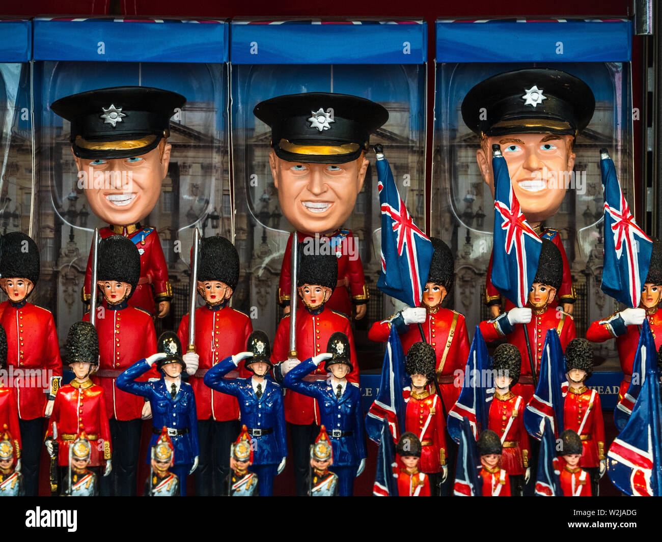 Prince William Model. The Royal Family - Prince William toys and souvenirs for sale in a London Souvenir Shop Stock Photo