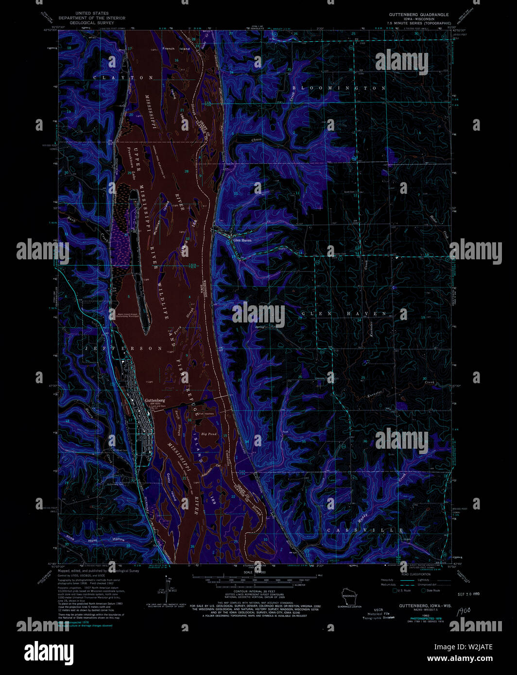 Guttenberg iowa map hires stock photography and images Alamy