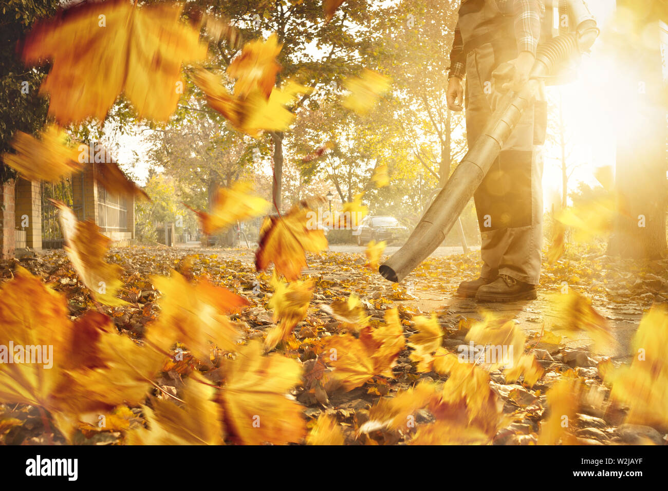 Leaf blower hires stock photography and images Alamy
