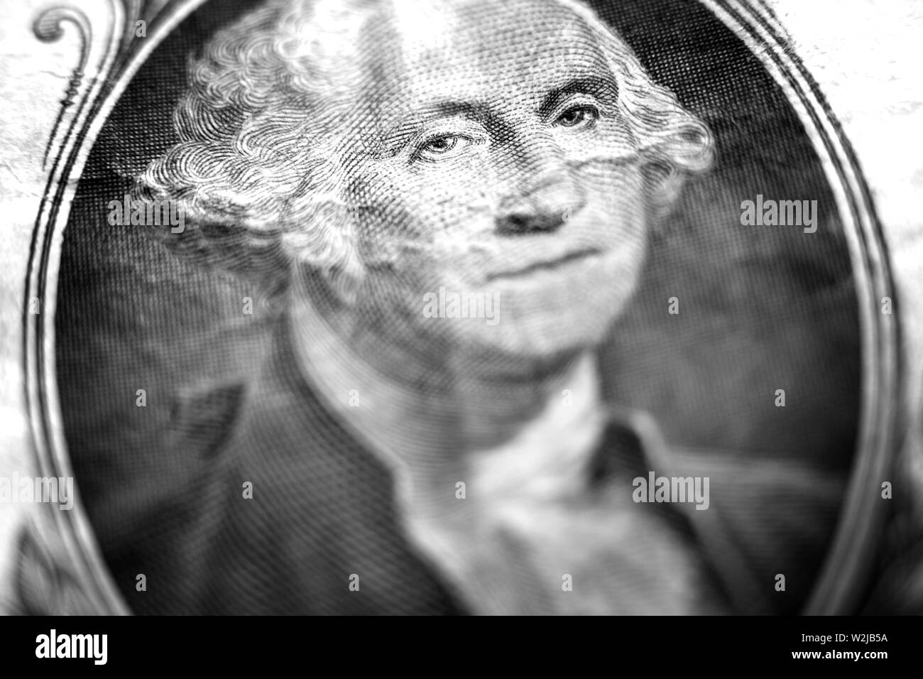George Washington Dollar Bill American Money Currency Stock Photo - Alamy