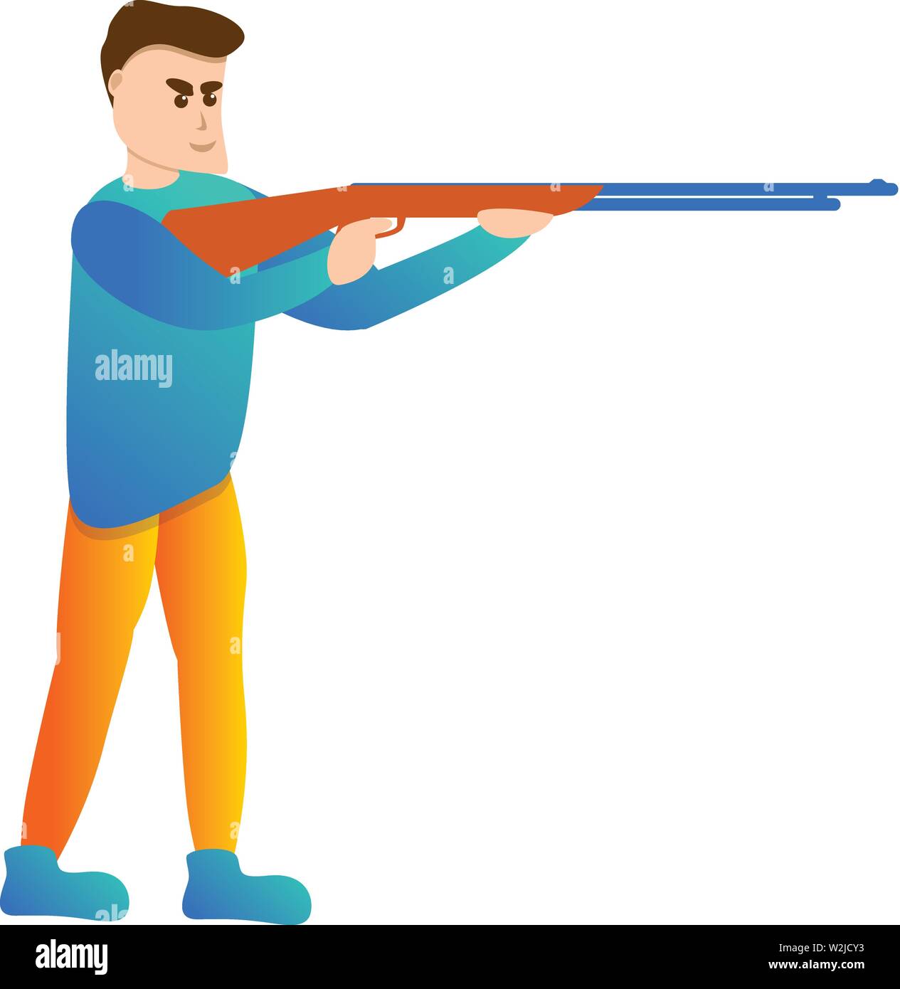Man shotgun sport shooting icon. Cartoon of man shotgun sport shooting