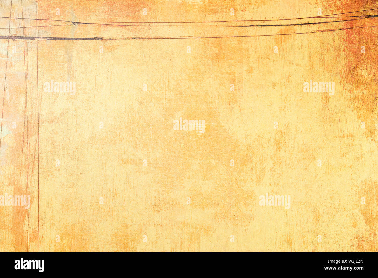 Graphic resource, yellow ocher wall stained with rust grunge style ...