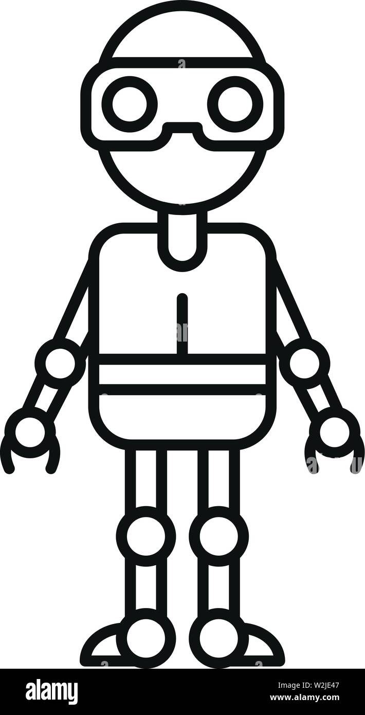 Robot icon. Outline robot vector icon for web design isolated on white ...