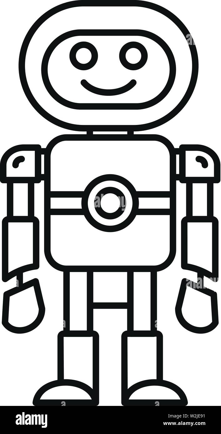 Humanoid machine icon. Outline humanoid machine vector icon for web ...