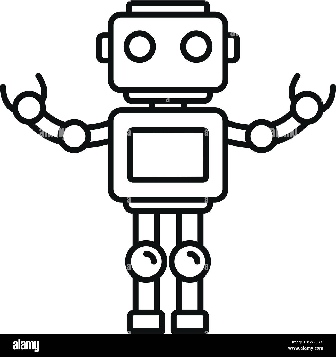Bot robot icon. Outline bot robot vector icon for web design isolated on  white background Stock Vector Image & Art - Alamy