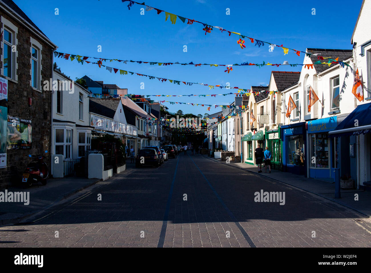 A General View of the Strand Saundersfoot, Pembrokeshire, Wales Stock