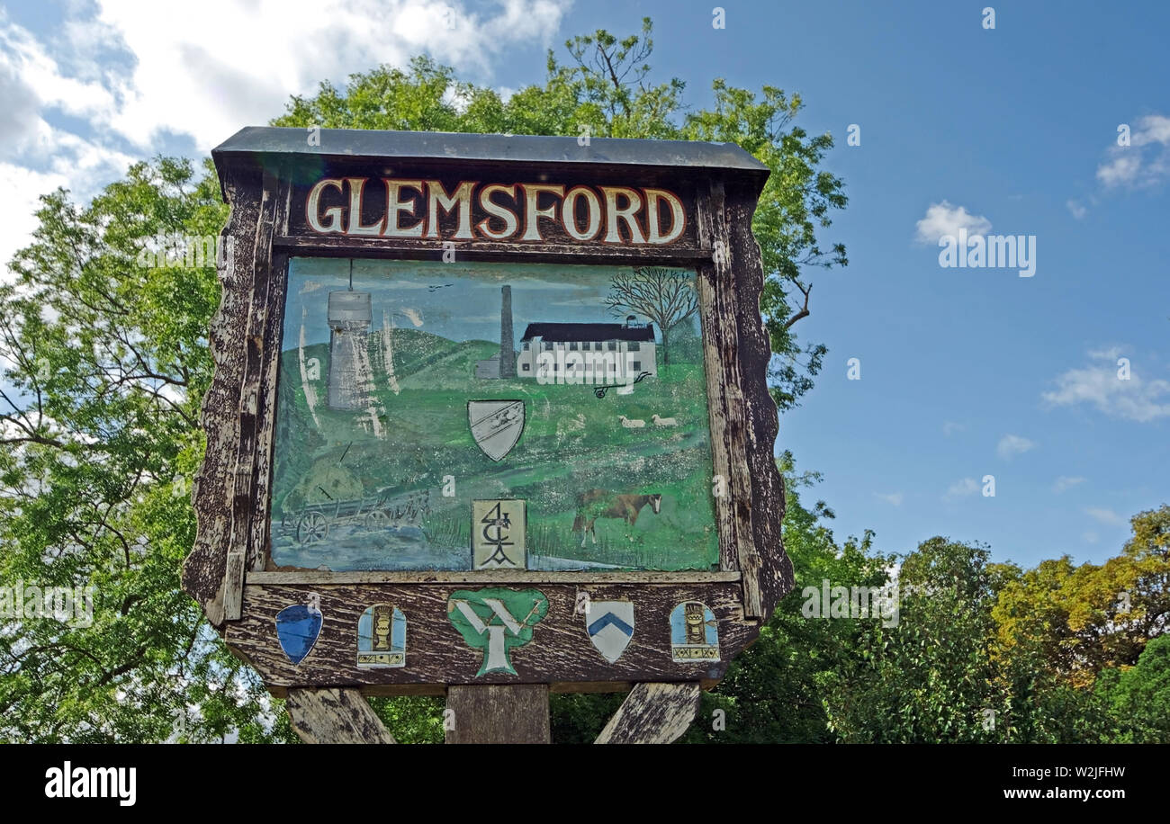 Glemsford Village Sign Suffolk Stock Photo Alamy