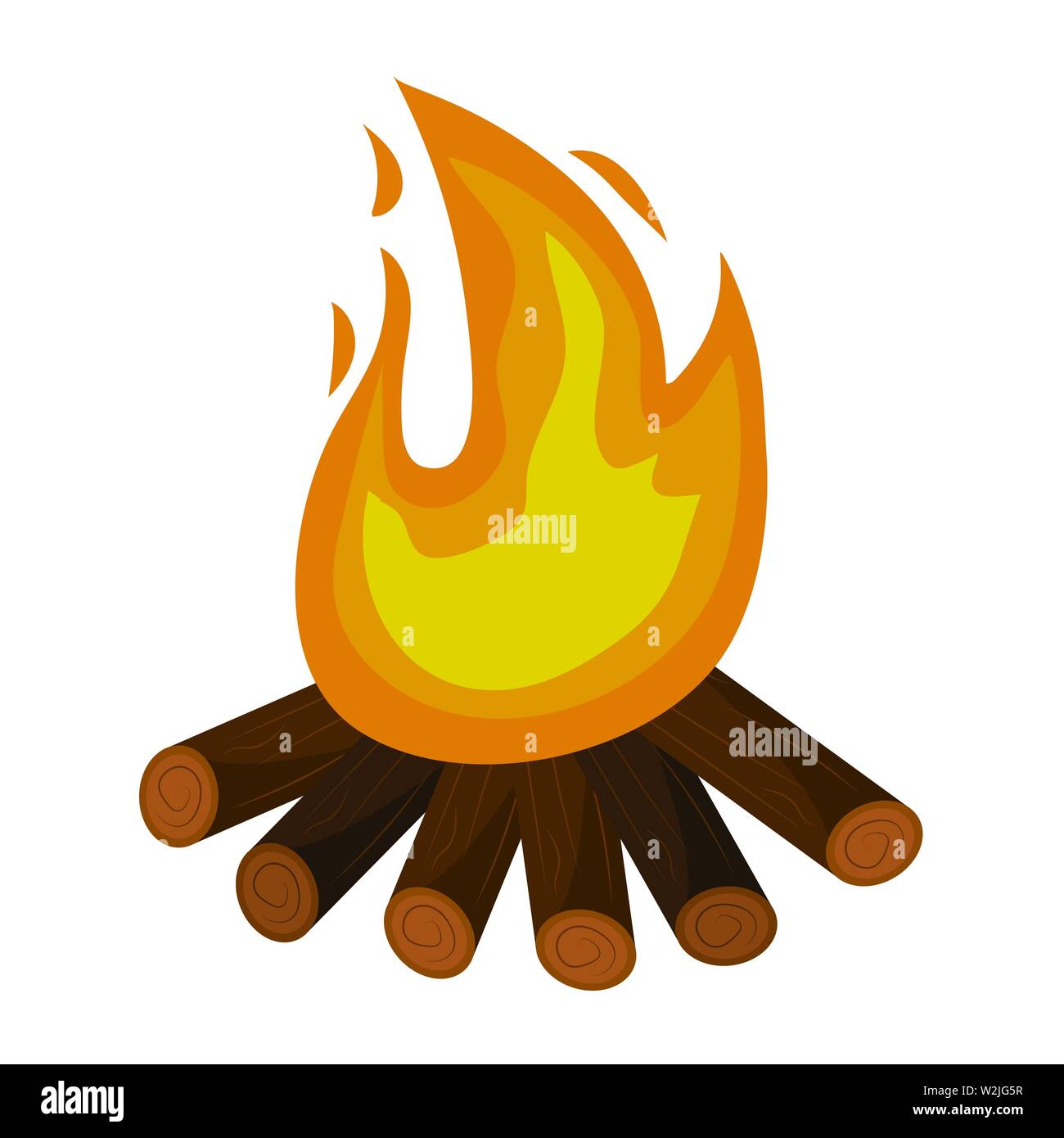 wood fire cartoon vector illustration graphic design Stock Vector Image