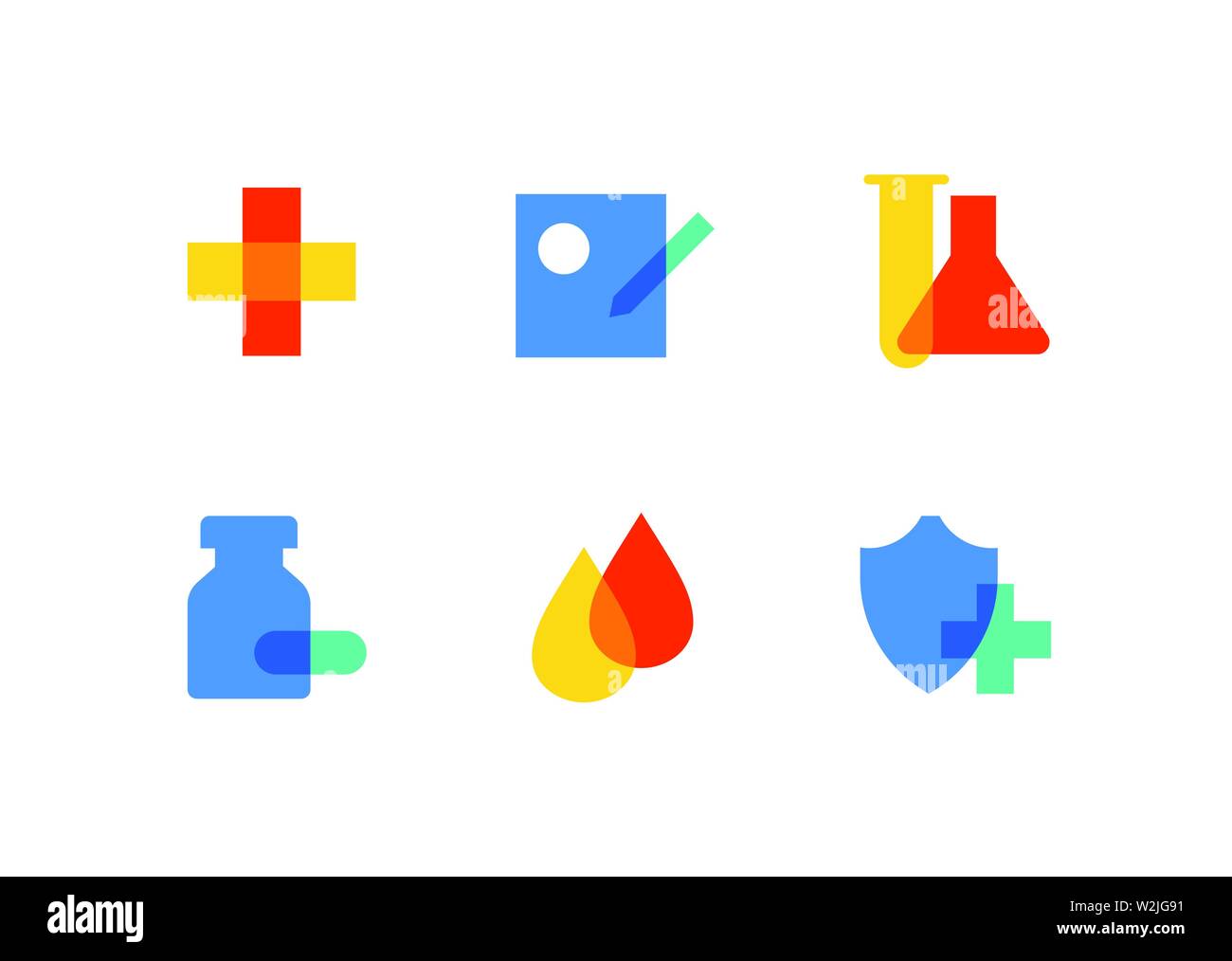 Healthcare and medicine - flat design style icons set Stock Vector