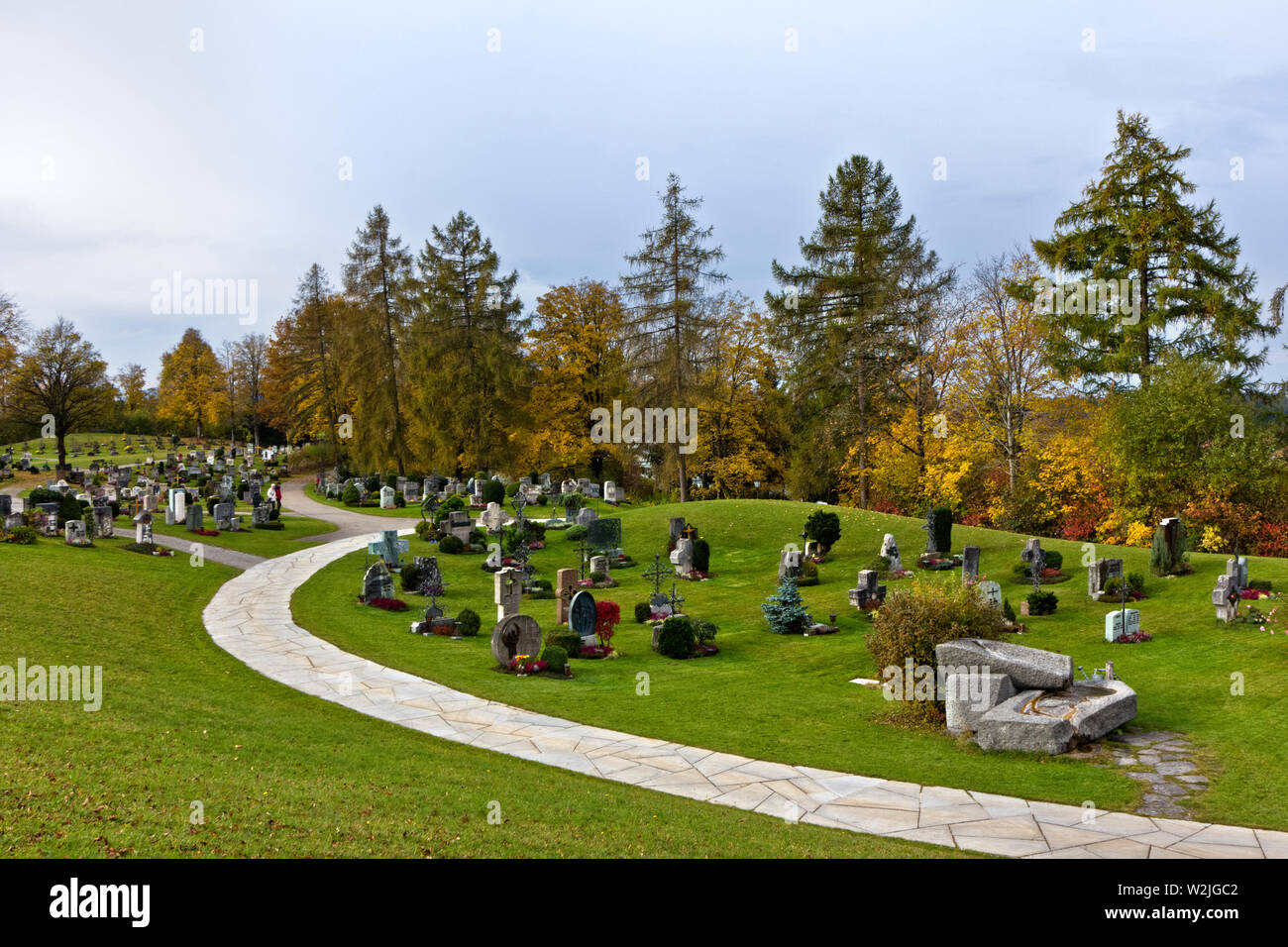 The Lindenberg cemetery, Lindau district, Bavaria, Germany, Europe. Stock Photo