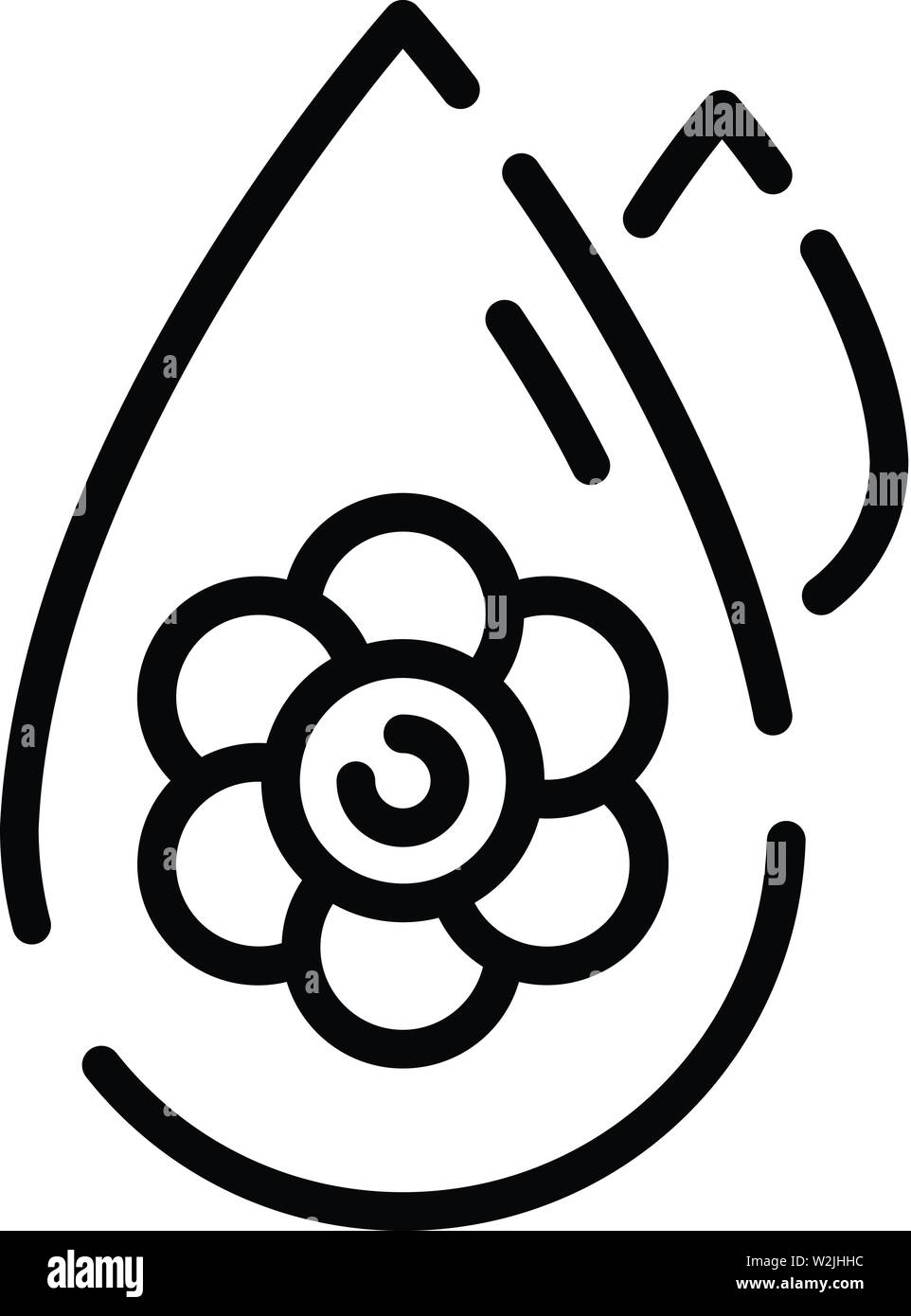 Spa cream drop icon, outline style Stock Vector
