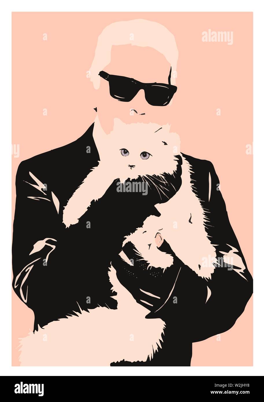Karl lagerfeld cat choupette Stock Vector Images - Alamy