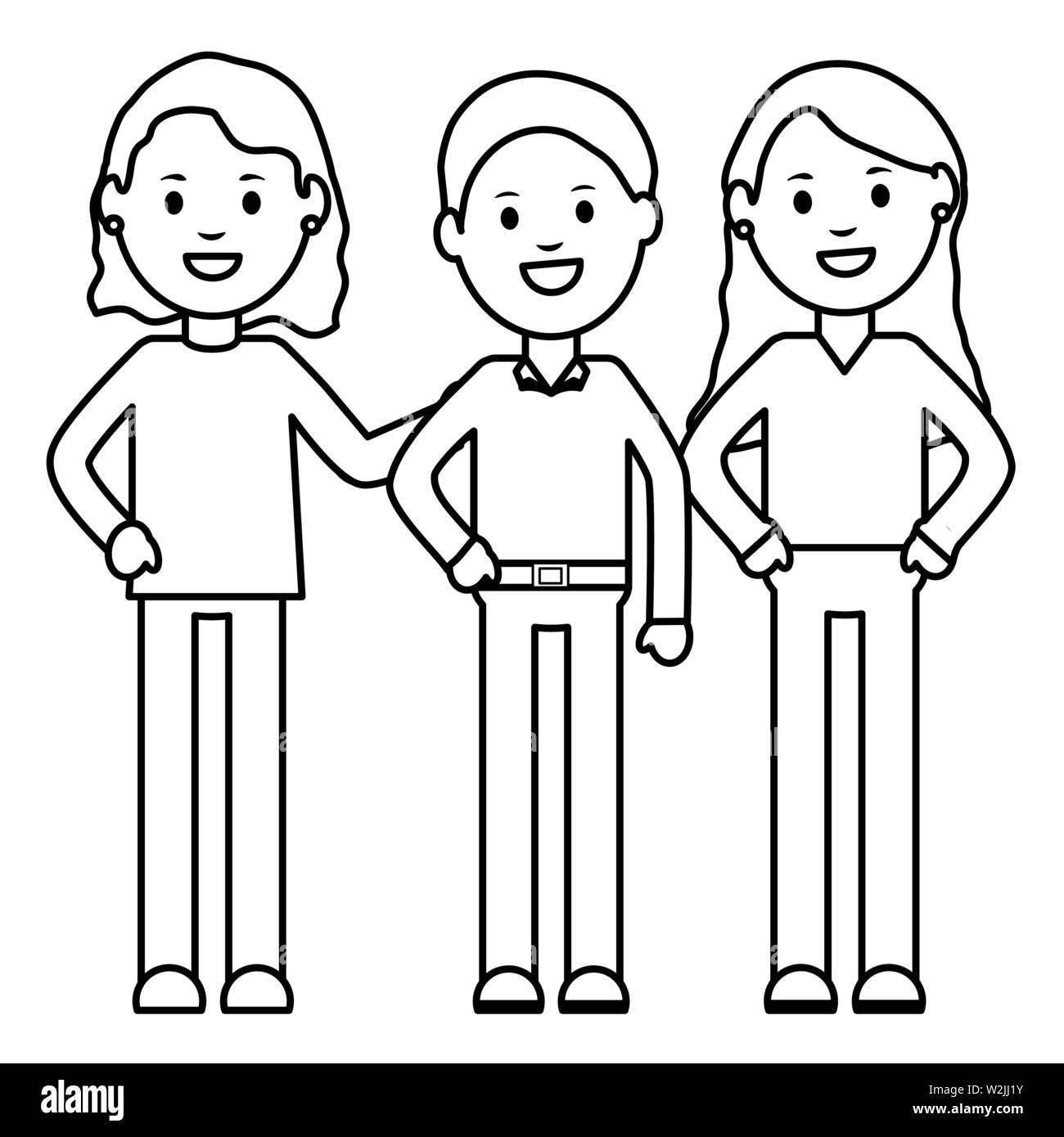 young people avatars characters vector illustration design Stock Vector ...