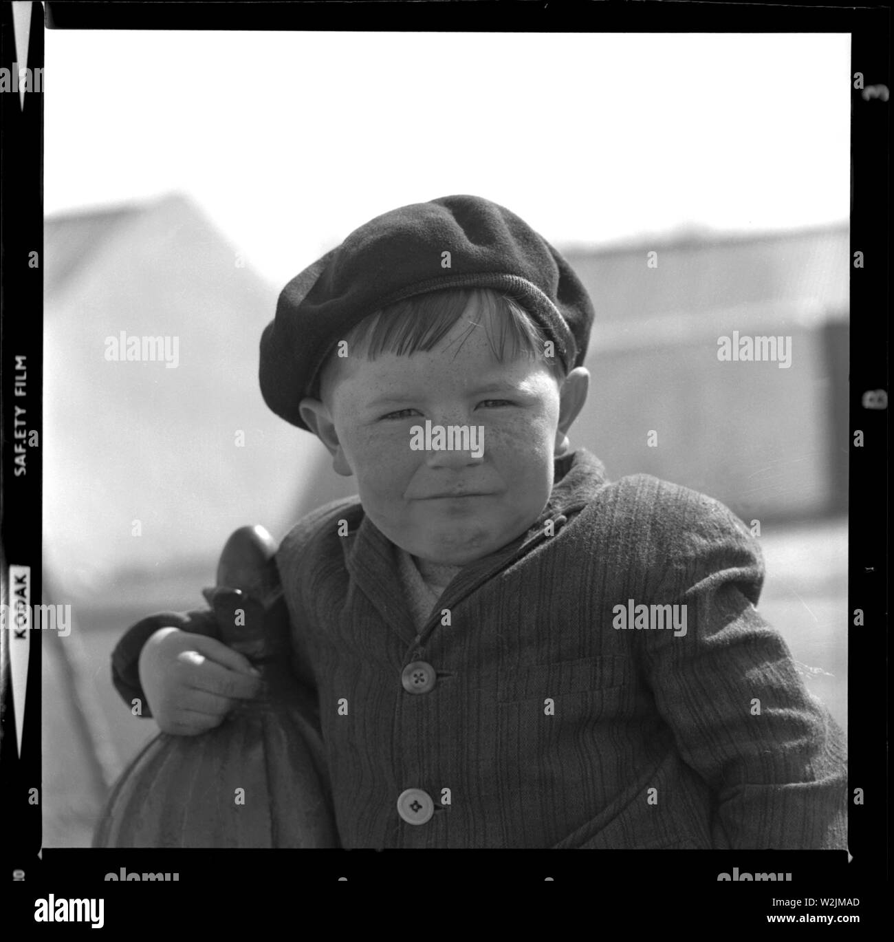 A telling portrait of a young boy, probably near the Sandyford area in Dublin, Ireland c1960 Photo by Tony Henshaw Stock Photo