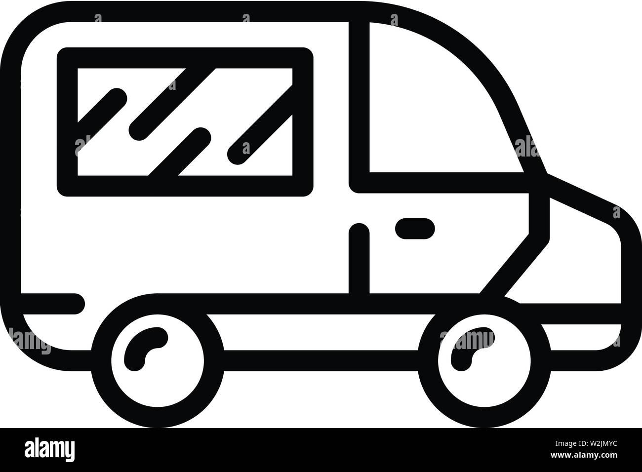 Ambulance icon, outline style Stock Vector