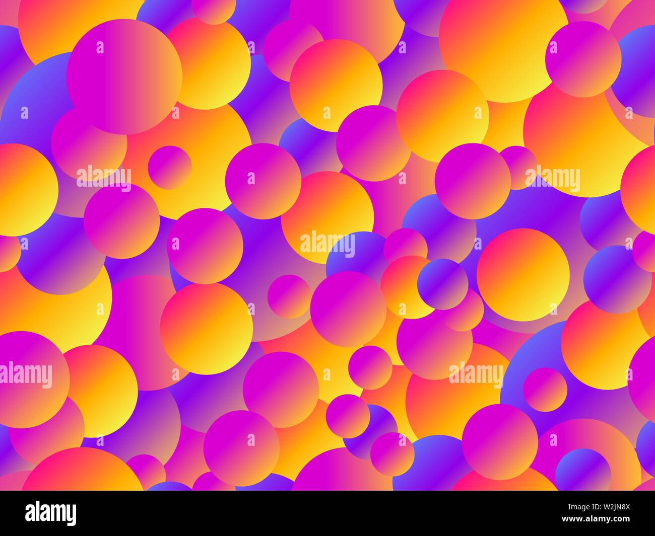 Seamless pattern with bright circles and colorfull gradient. Trendy background. Vector illustration Stock Vector