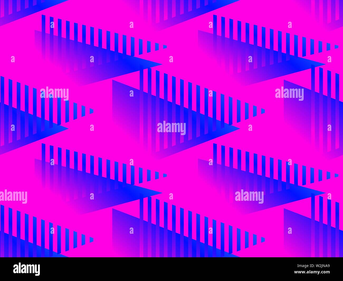 Geometric seamless pattern with liquid gradient. Blue gradient triangles on a pink background. Vector illustration Stock Vector