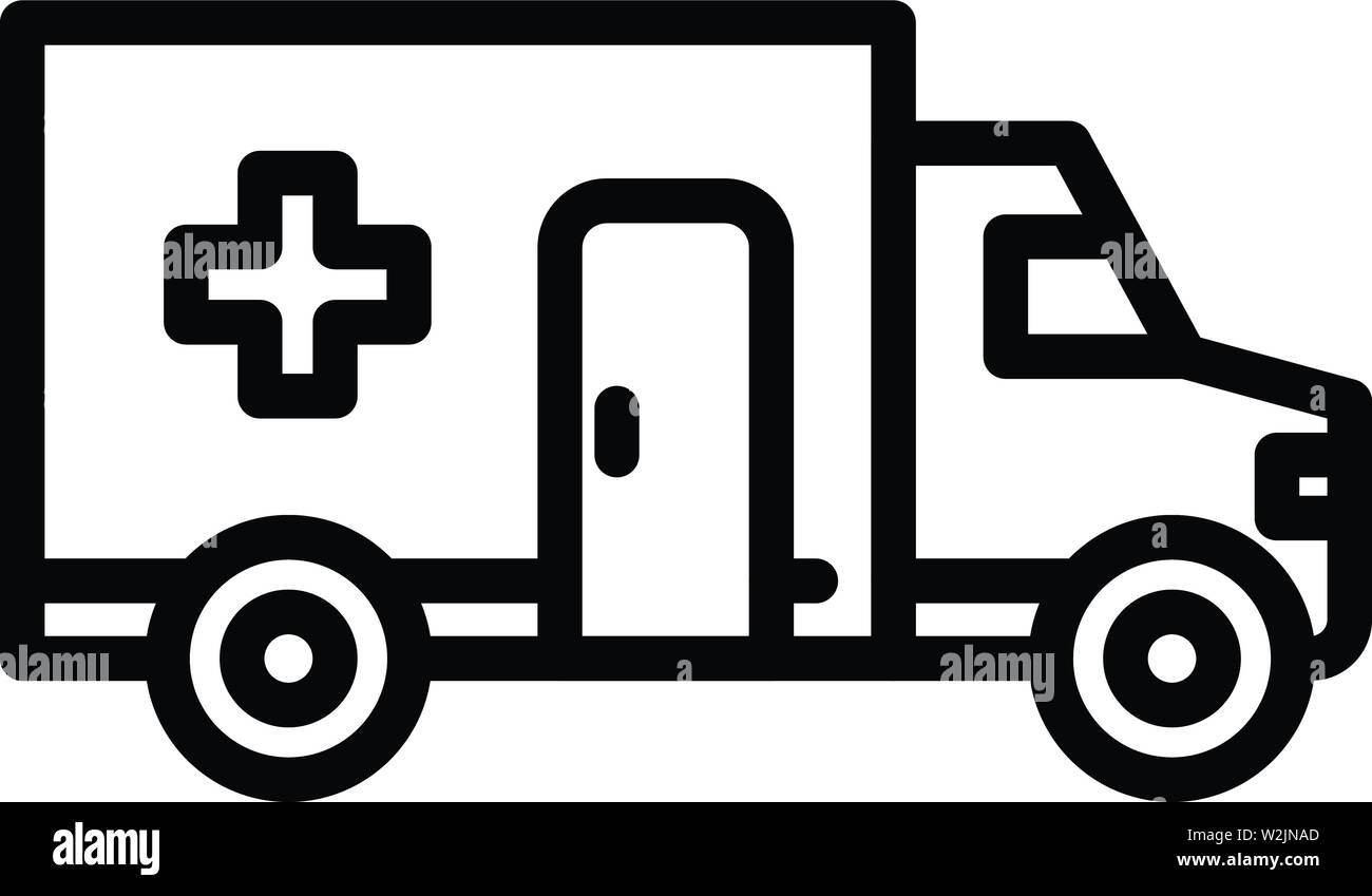 Ambulance transportation icon, outline style Stock Vector