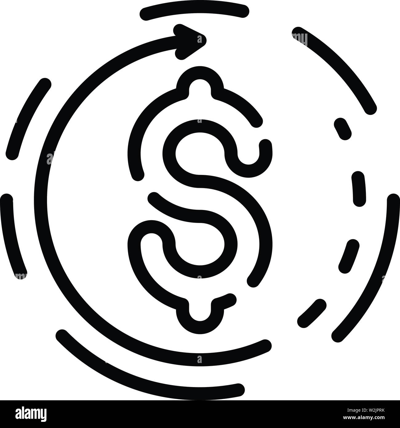 Dollar coin icon, outline style Stock Vector Image & Art - Alamy