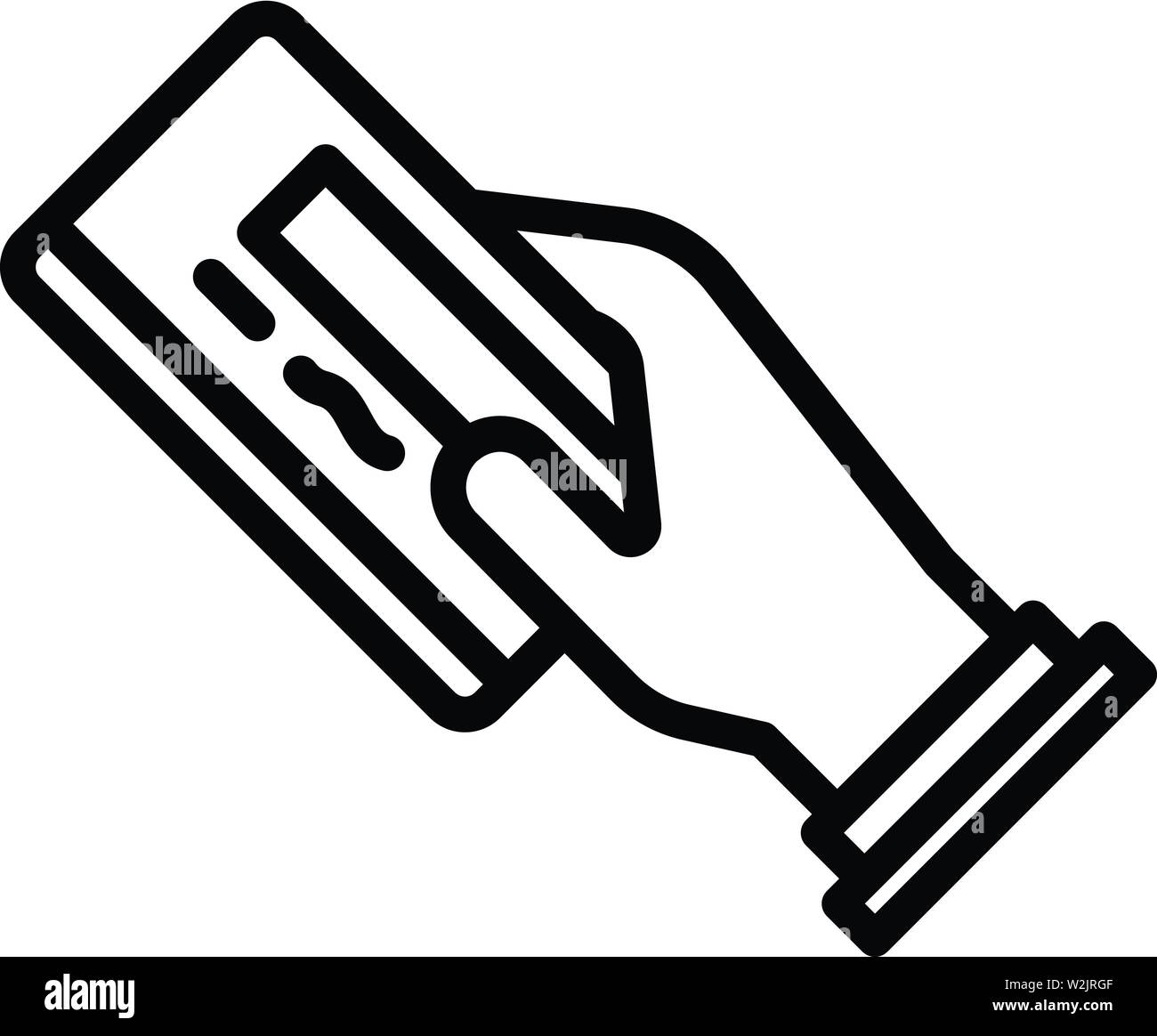 Man Pay With Credit Card Icon Outline Style Stock Vector Image Art