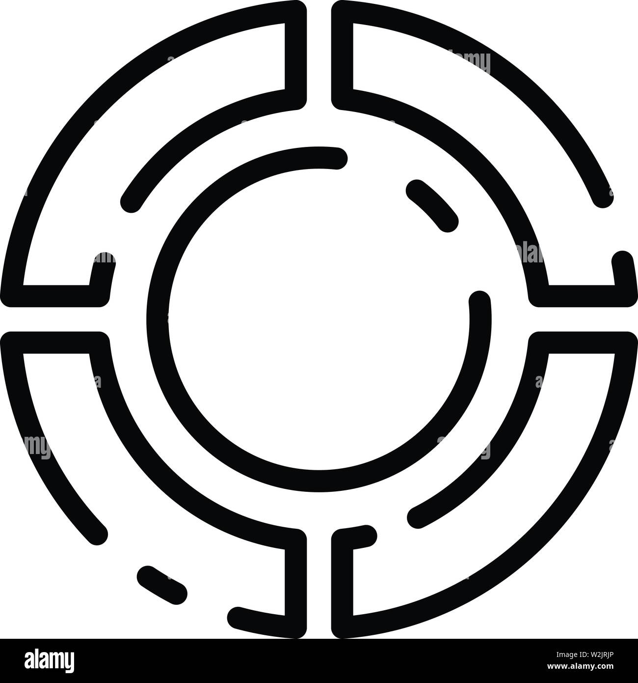 Pie chart icon, outline style Stock Vector Image & Art - Alamy