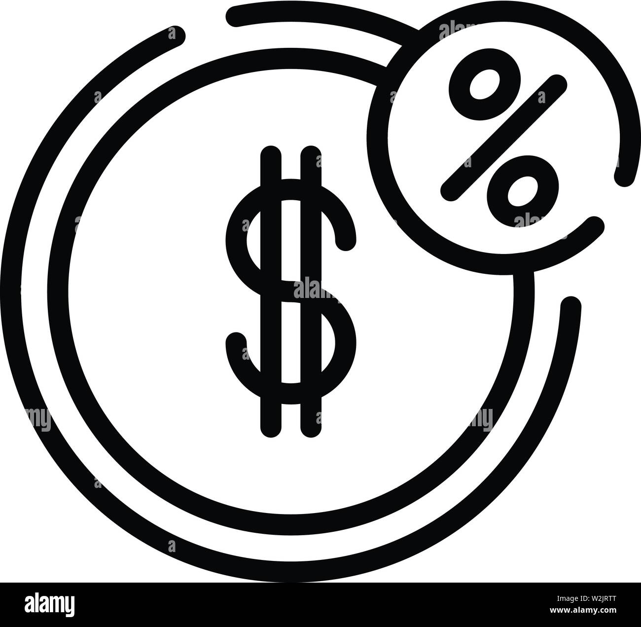 Dollar percent coin icon, outline style Stock Vector Image & Art - Alamy