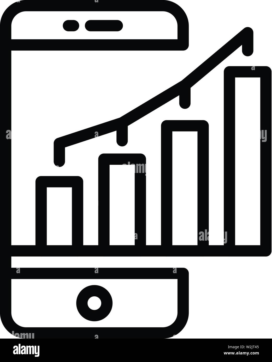 Smartphone money chart icon, outline style Stock Vector Image & Art - Alamy