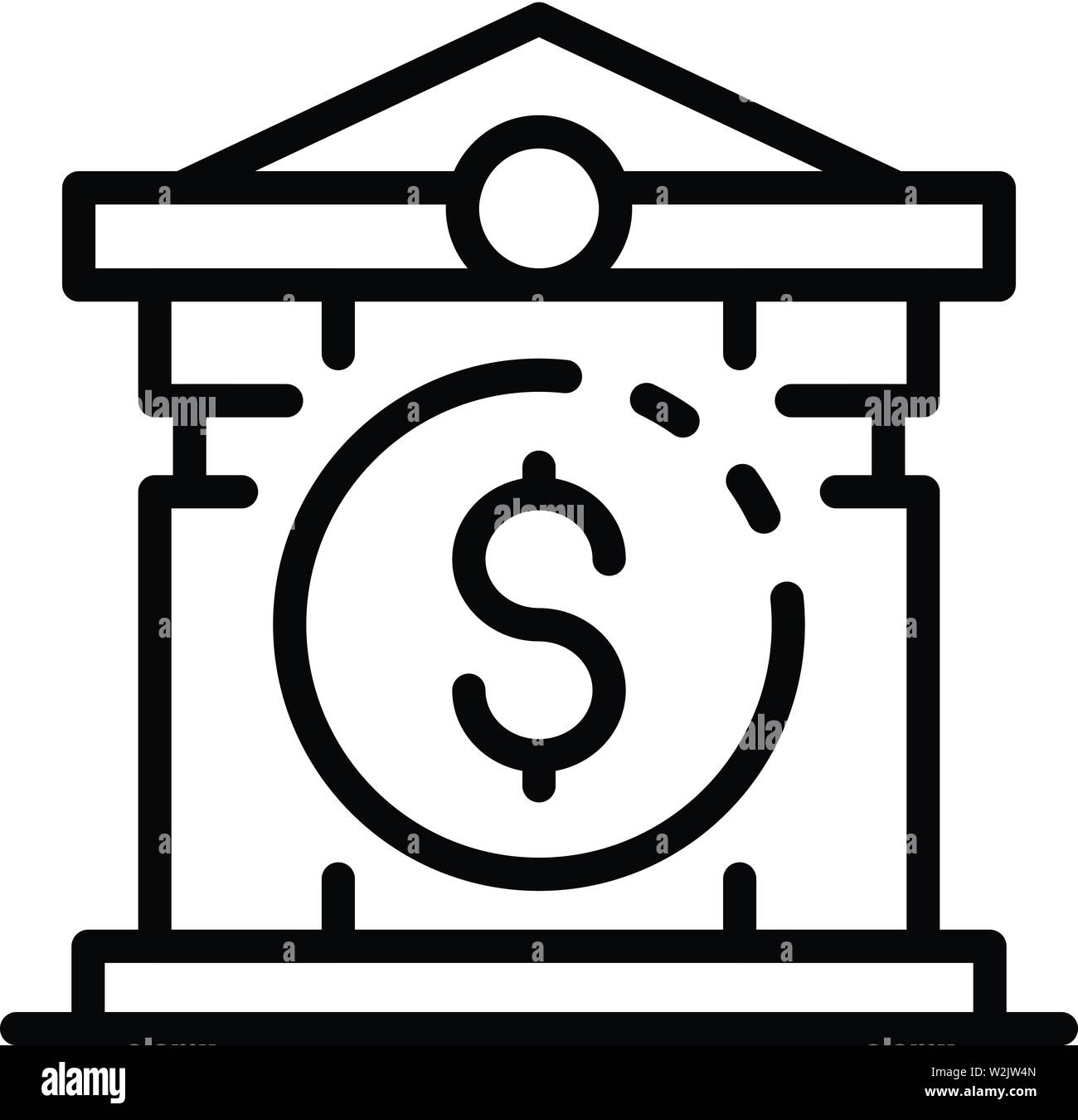 Money bank building icon, outline style Stock Vector Image & Art - Alamy