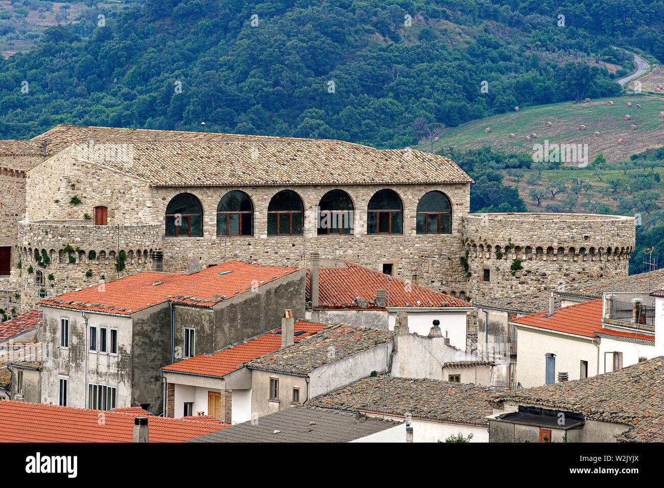 Italy Molise Civitacampomarano (Cb) - old city and the castle Stock Photo