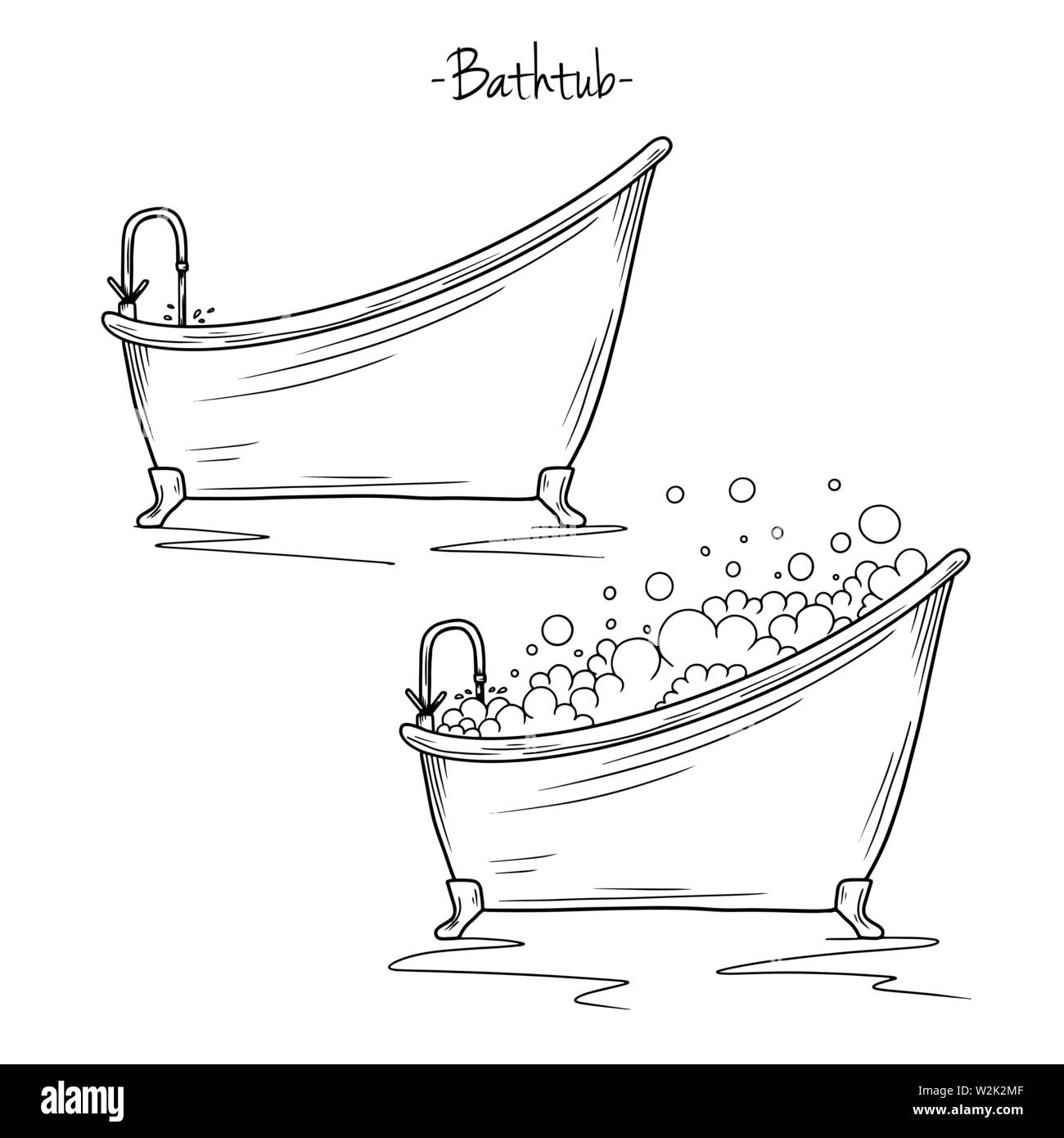 Baby bathtub linear icon thin line taking bath Vector Image