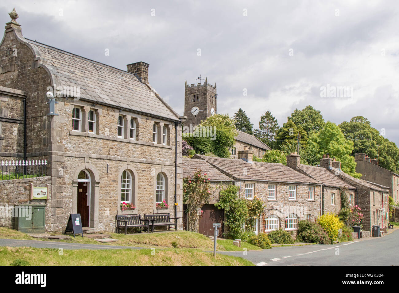 The attractive village of Muker, Swaledale, Yorkshire Dales National Park, North Yorkshire, England Stock Photo