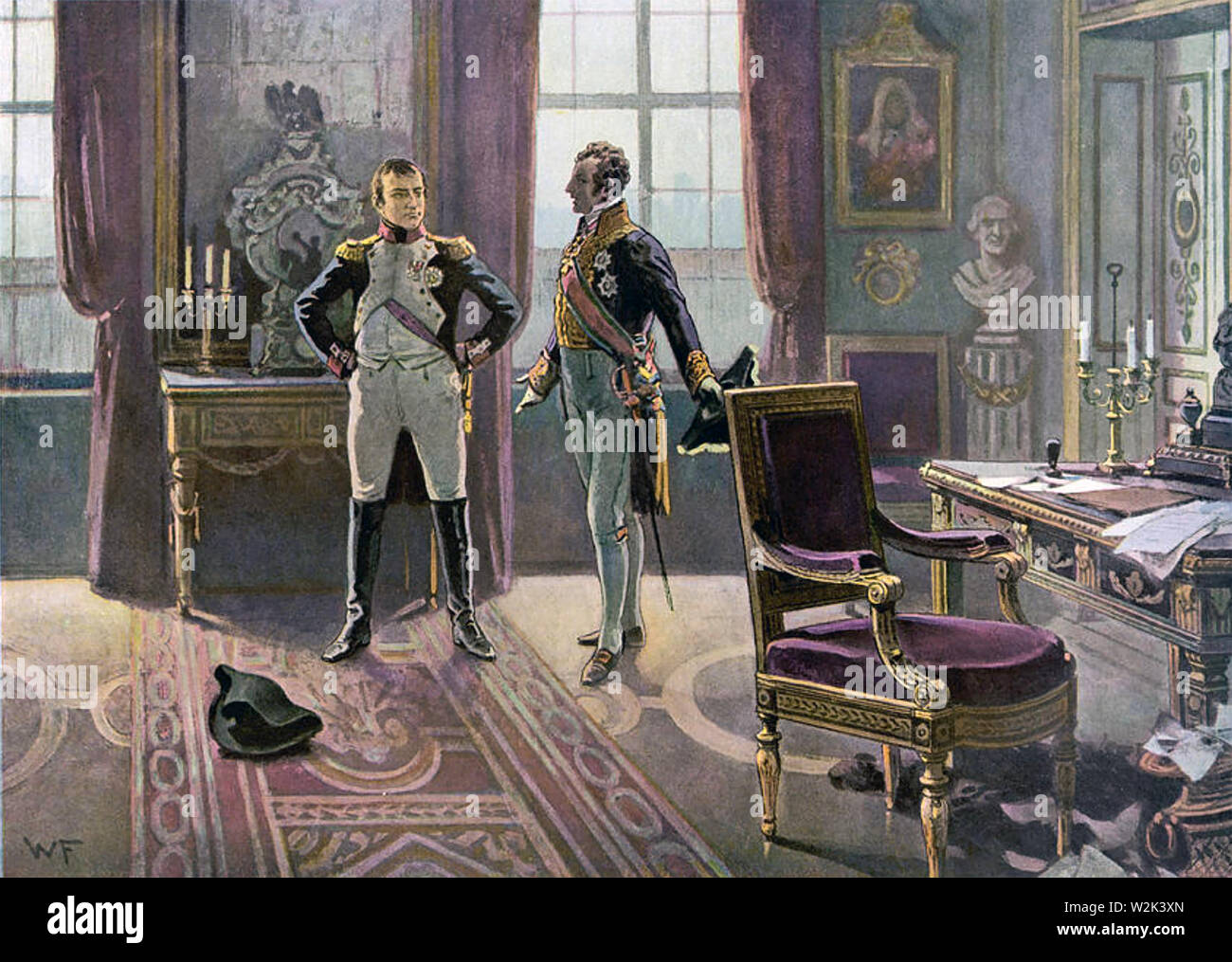 METTERNICH and NAPOLEON at Dresden in May 1813 before the latter invaded Russia Stock Photo