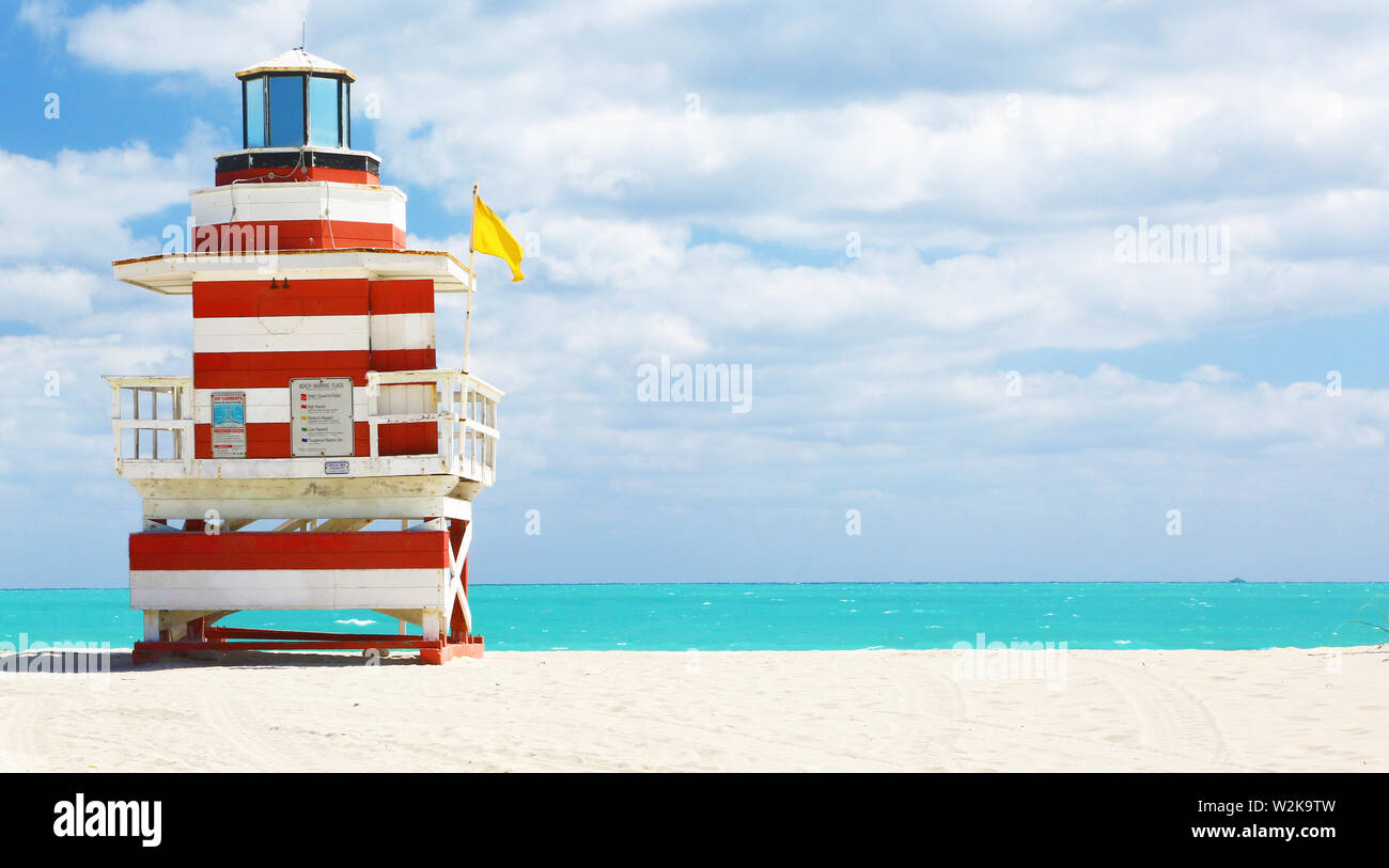 Lifeguard station in Miami Beach Stock Photo